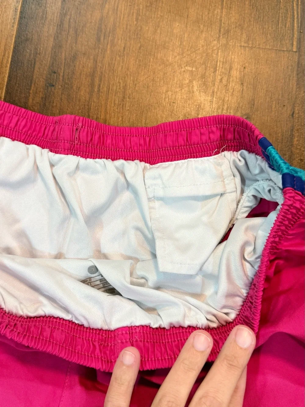 Nike Women’s Bright Pink Athletic Shorts with Blue Trim